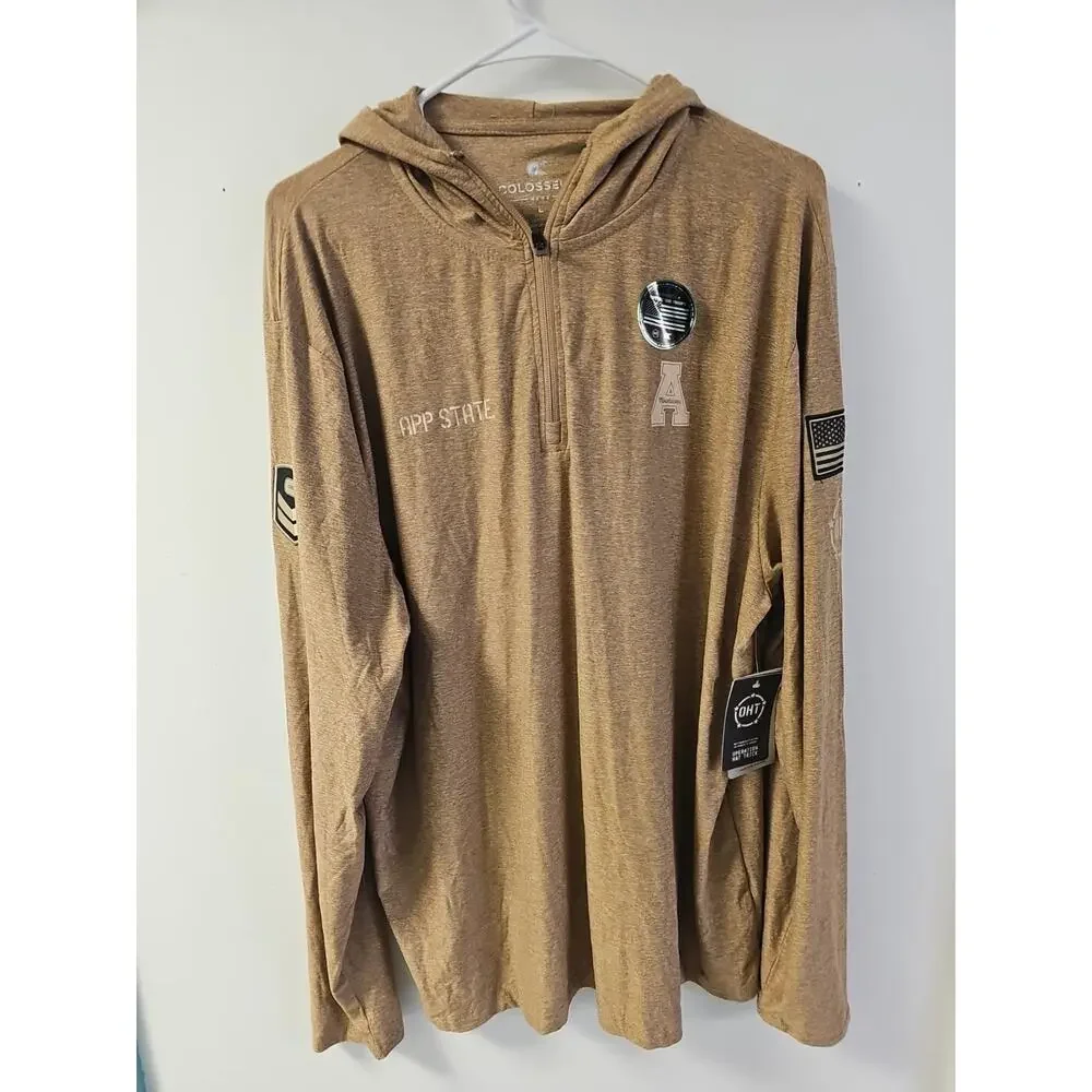 App State Mountaineers 1/4 Zip Pullover Mens L Colosseum Operation Hat Trick - Picture 1 of 13